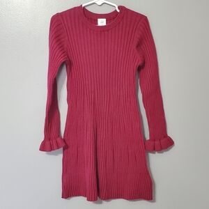 GAP Kids Ribbed Knit Sweater Dress in Dark Pink Long Sleeve Girls Size 5